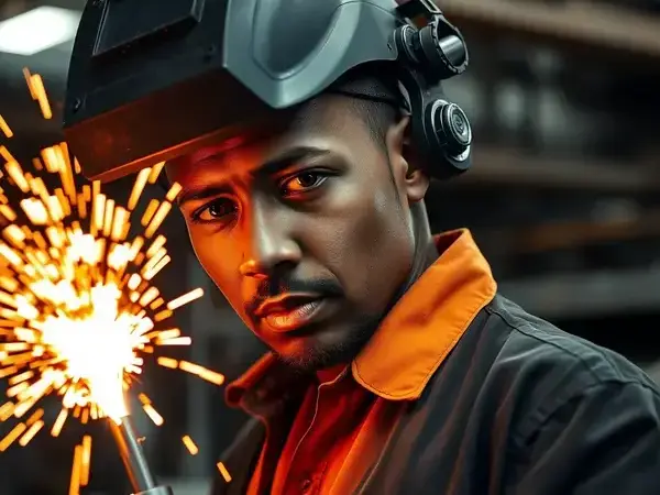 Professional marine welder at work in Ocean City Maryland workshop